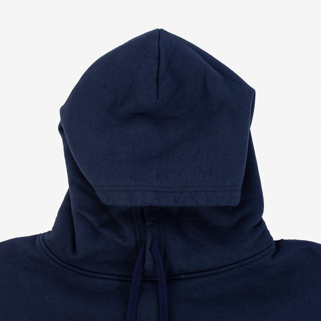 Image showing the IHSW-49-NAV - 14oz Ultra Heavyweight Loopwheel Cotton Hoodie Navy which is a Sweatshirts described by the following info IHSALE_M23, Iron Heart, Released, Sweatshirts, Tops and sold on the IRON HEART GERMANY online store