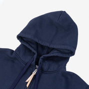 Image showing the IHSW-10-NAV - 14oz Ultra Heavyweight Loopwheel Cotton Hoodie Navy which is a Sweatshirts described by the following info IHSALE, Iron Heart, Released, Sweatshirts, Tops and sold on the IRON HEART GERMANY online store