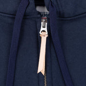 Image showing the IHSW-10-NAV - 14oz Ultra Heavyweight Loopwheel Cotton Hoodie Navy which is a Sweatshirts described by the following info IHSALE, Iron Heart, Released, Sweatshirts, Tops and sold on the IRON HEART GERMANY online store