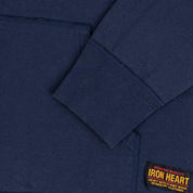 Image showing the IHSW-10-NAV - 14oz Ultra Heavyweight Loopwheel Cotton Hoodie Navy which is a Sweatshirts described by the following info IHSALE, Iron Heart, Released, Sweatshirts, Tops and sold on the IRON HEART GERMANY online store