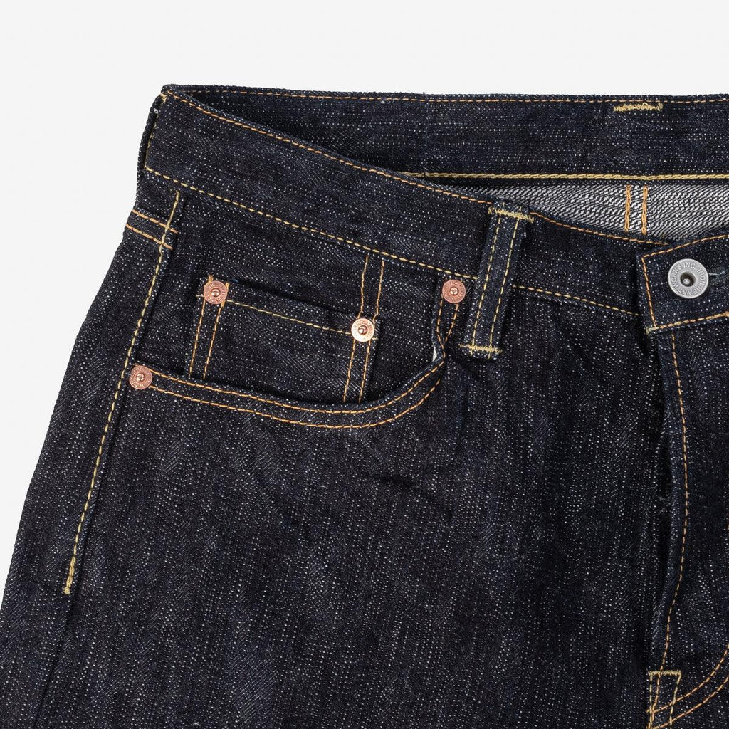 Image showing the IH-634S-SLB - 16oz Slubby Selvedge Denim Straight Cut Jeans Indigo which is a Jeans described by the following info 634, Bottoms, Iron Heart and sold on the IRON HEART GERMANY online store