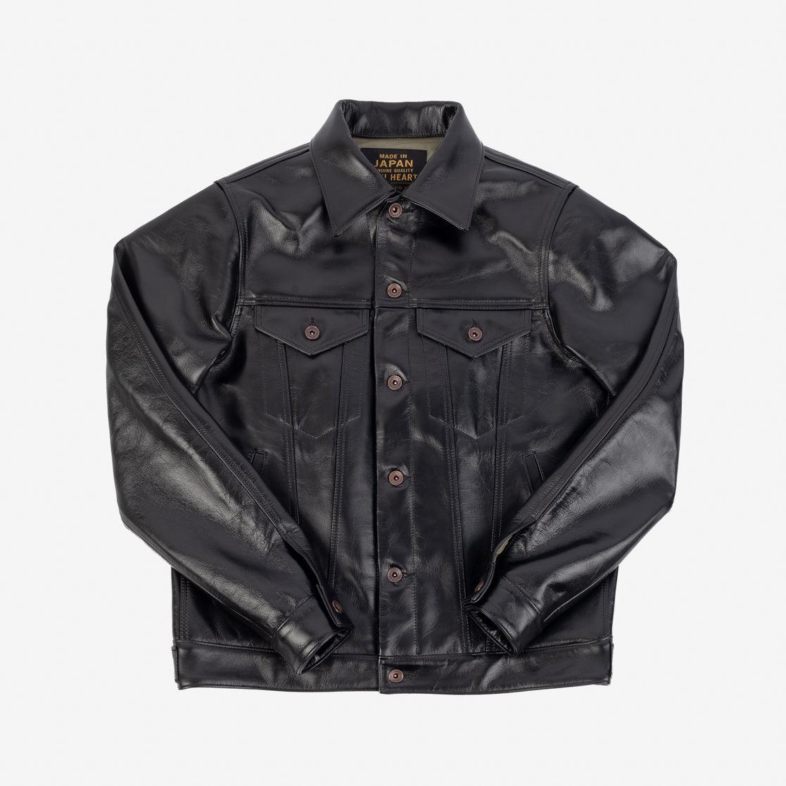 Image showing the IHJ-64-BLK - Horsehide Modified Type III Jacket - Black which is a LEATHER JACKETS described by the following info Iron Heart, LEATHER JACKETS, Released, Tops and sold on the IRON HEART GERMANY online store