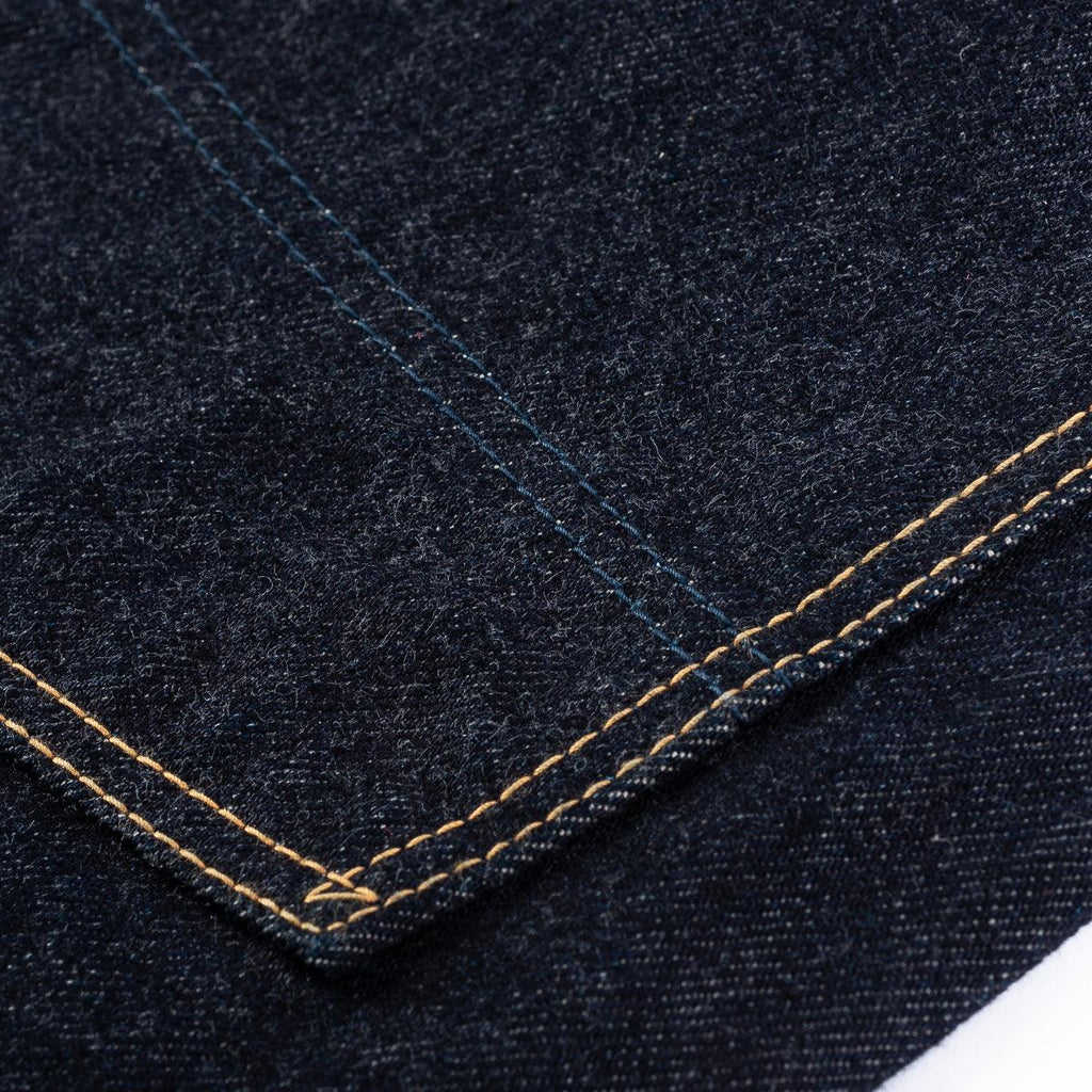Image showing the IH-828-IND - 14oz Selvedge Double Knee Work Pants - Indigo which is a Jeans described by the following info Bottoms, IHSALE_M23, Iron Heart, Jeans, Released, Straight, Trousers and sold on the IRON HEART GERMANY online store