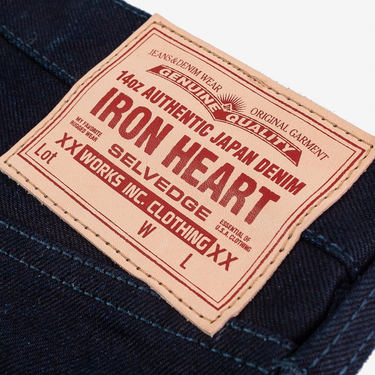 Image showing the IH-555S-14ii - 14oz Selvedge Denim Super Slim Cut Jeans - Indigo/Indigo which is a Jeans described by the following info 555, IHSALE_M23, Iron Heart, Jeans, Released, Slim and sold on the IRON HEART GERMANY online store