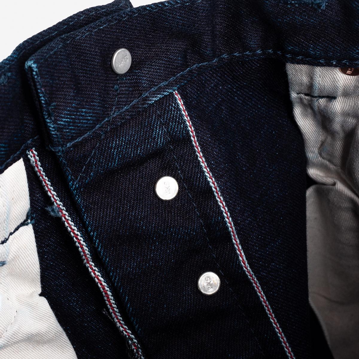 Image showing the IH-555S-14ii - 14oz Selvedge Denim Super Slim Cut Jeans - Indigo/Indigo which is a Jeans described by the following info 555, IHSALE_M23, Iron Heart, Jeans, Released, Slim and sold on the IRON HEART GERMANY online store