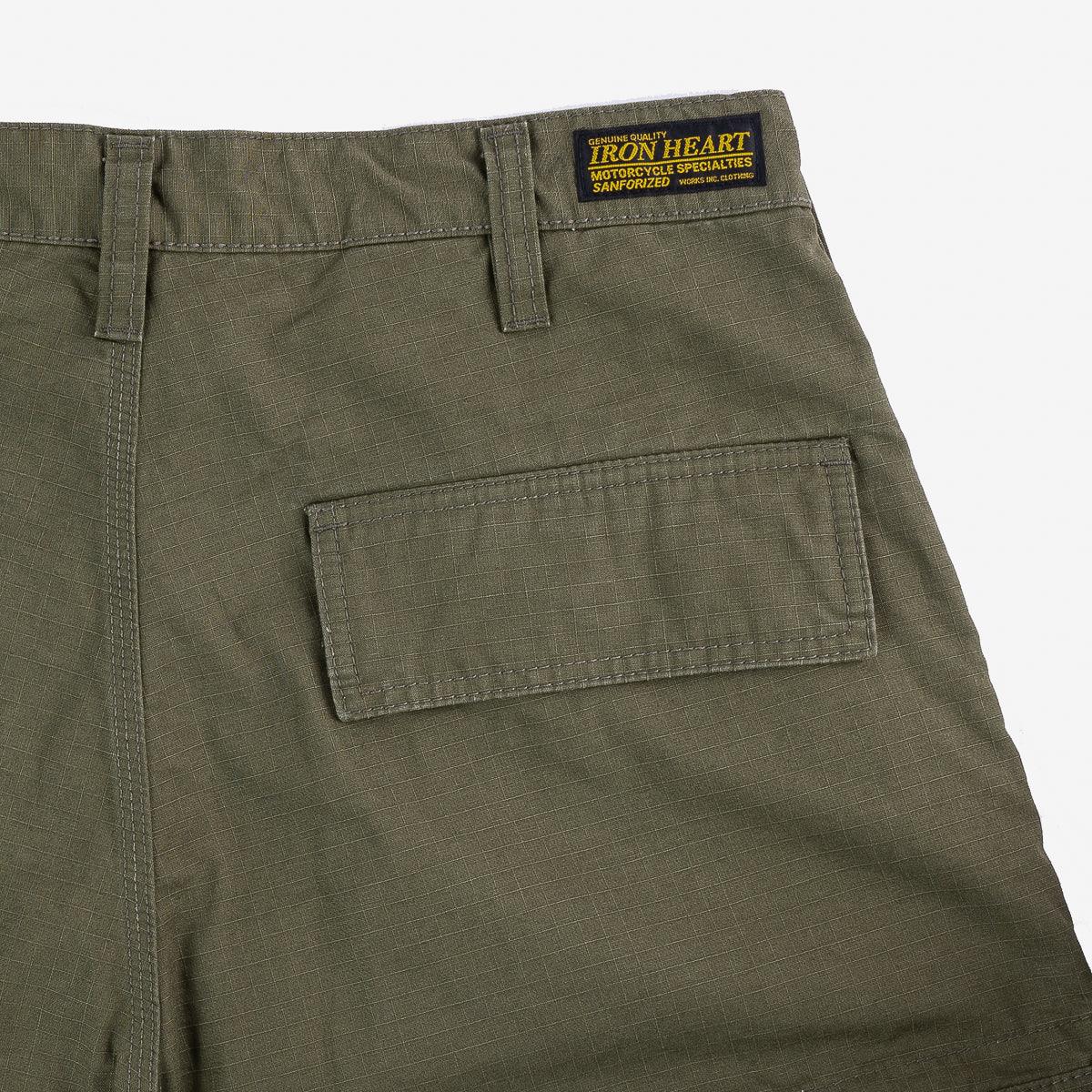 Image showing the IH-734-ODG - 8oz Ripstop Cargo - Olive Drab Green which is a Trousers described by the following info Bottoms, IHSALE_M23, Iron Heart, Released, Trousers and sold on the IRON HEART GERMANY online store