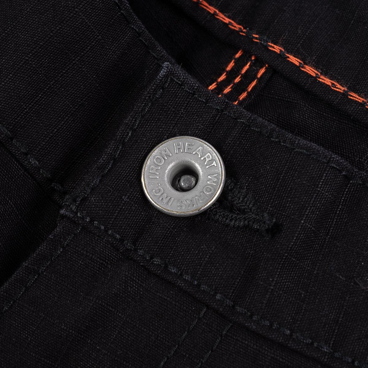 Image showing the IH-734-BLK - 8oz Ripstop Cargo - Black which is a Trousers described by the following info Bottoms, IHSALE_M23, Iron Heart, Released, Trousers and sold on the IRON HEART GERMANY online store