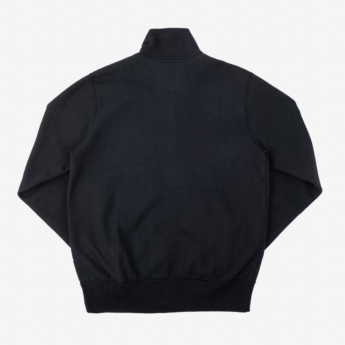 IHSW-11-BLK - 14oz Ultra Heavyweight Loopwheel Cotton Zip Up Sweater Black