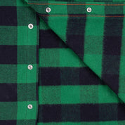 Image showing the IHSH-232-GRN - Ultra Heavy Flannel Buffalo Check Western Shirt Green/Black which is a Shirts described by the following info IHSALE, Iron Heart, Released, Shirts, Tops and sold on the IRON HEART GERMANY online store