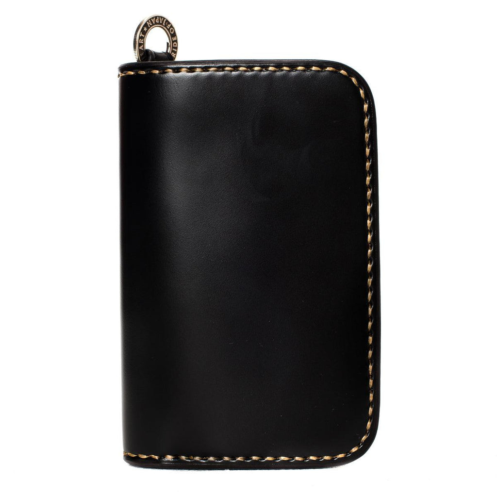 Image showing the IHG-02-BLK - Medium Shell Cordovan Wallet - Black which is a WALLETS AND CHAINS described by the following info Accessories, Iron Heart, Released, WALLETS AND CHAINS and sold on the IRON HEART GERMANY online store