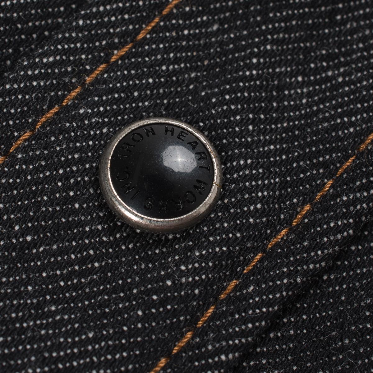 Image showing the IHSH-33-BLK - 12oz Selvedge Denim Western Shirt - Black which is a Shirts described by the following info IHSALE_M23, Iron Heart, Released, Shirts, Tops and sold on the IRON HEART GERMANY online store