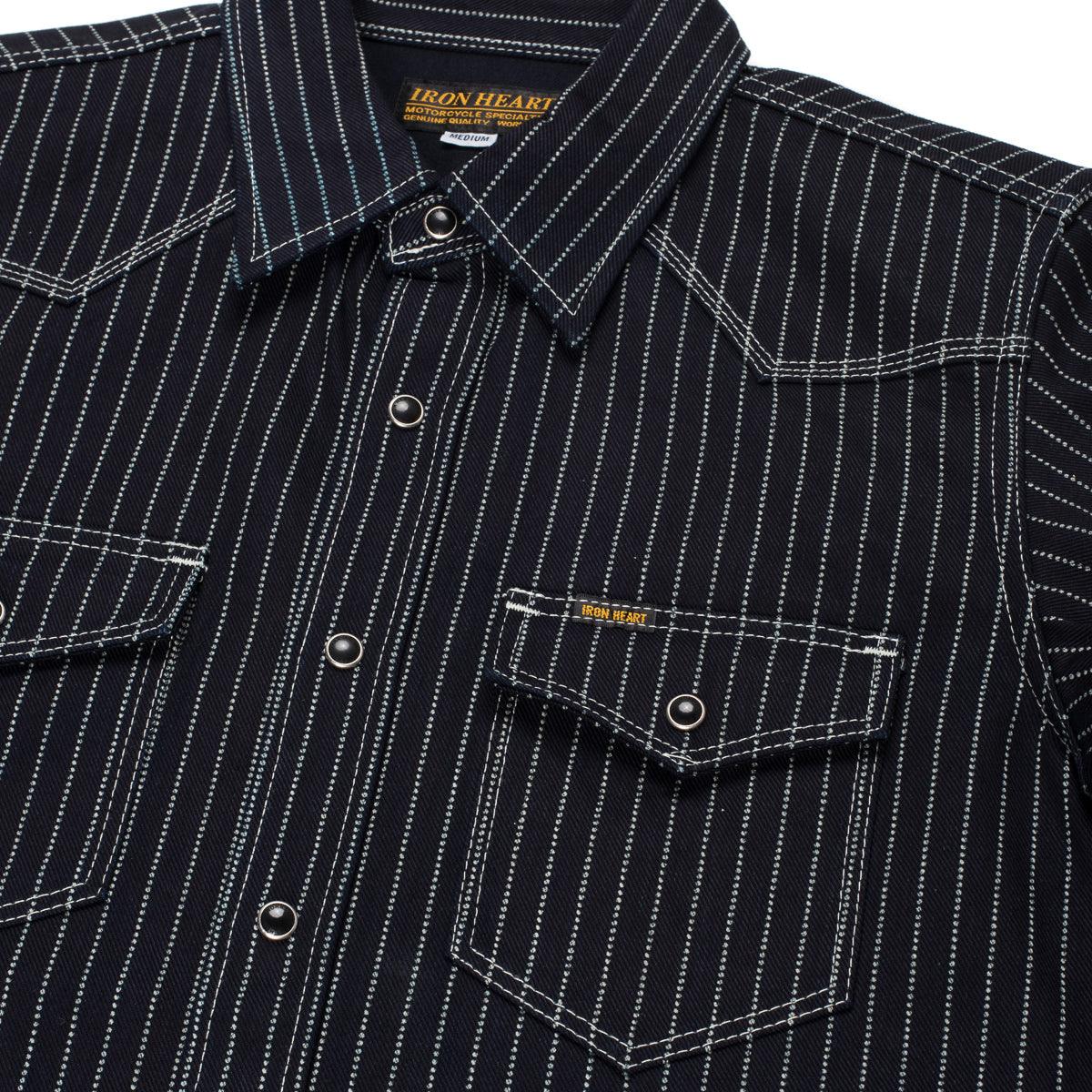 Image showing the IHSH-62-IND - 12oz Wabash Western Shirt Indigo which is a Shirts described by the following info Iron Heart, Released, Shirts, Tops and sold on the IRON HEART GERMANY online store