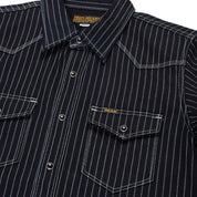 Image showing the IHSH-62-IND - 12oz Wabash Western Shirt Indigo which is a Shirts described by the following info Iron Heart, Released, Shirts, Tops and sold on the IRON HEART GERMANY online store