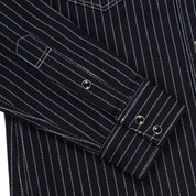 Image showing the IHSH-62-IND - 12oz Wabash Western Shirt Indigo which is a Shirts described by the following info Iron Heart, Released, Shirts, Tops and sold on the IRON HEART GERMANY online store