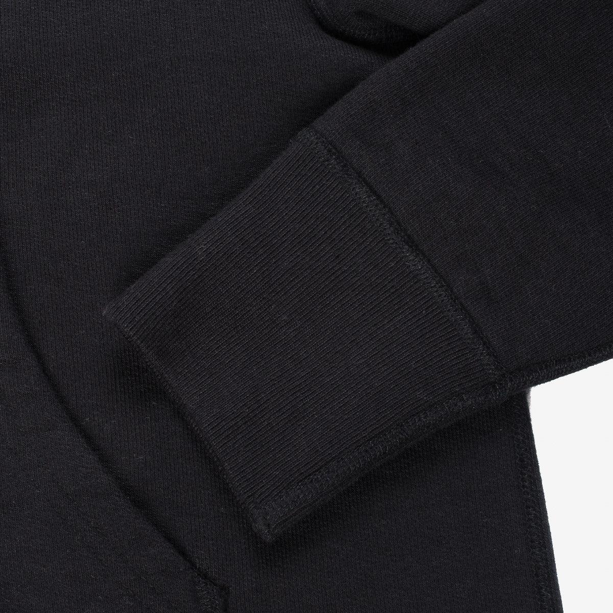 IHSW-11-BLK - 14oz Ultra Heavyweight Loopwheel Cotton Zip Up Sweater Black
