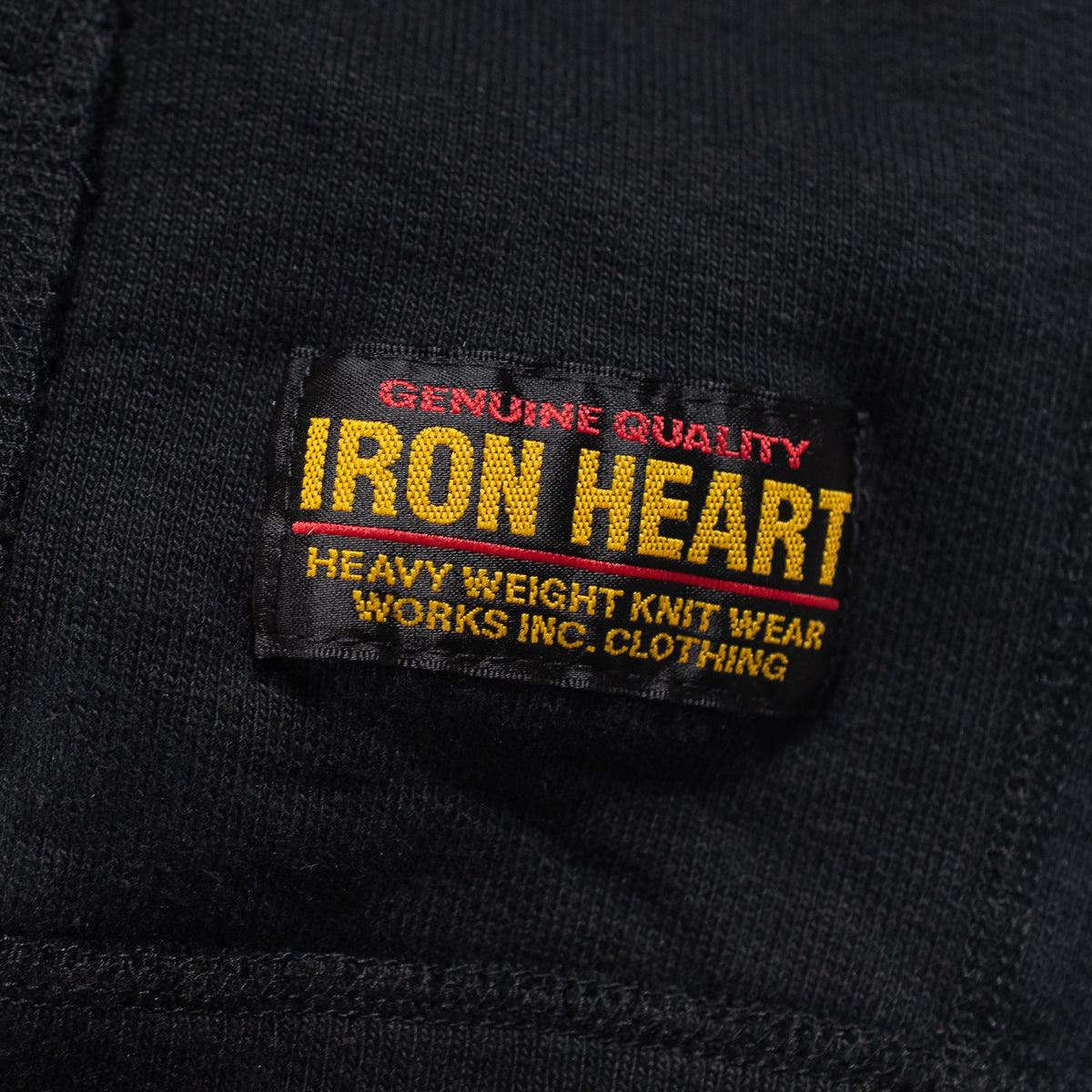 Image showing the IHSW-49-BLK - Heavyweight Hoodie Black which is a Sweatshirts described by the following info IHSALE_M23, Iron Heart, Released, Sweatshirts, Tops and sold on the IRON HEART GERMANY online store