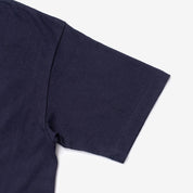 Image showing the IHT-1610L-NAV - 6.5oz Loopwheel Crew Neck T-Shirt Navy which is a T-Shirts described by the following info Iron Heart, Released, T-Shirts, Tops and sold on the IRON HEART GERMANY online store
