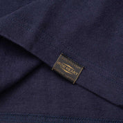 Image showing the IHT-1610L-NAV - 6.5oz Loopwheel Crew Neck T-Shirt Navy which is a T-Shirts described by the following info Iron Heart, Released, T-Shirts, Tops and sold on the IRON HEART GERMANY online store