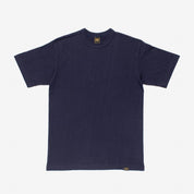 Image showing the IHT-1610L-NAV - 6.5oz Loopwheel Crew Neck T-Shirt Navy which is a T-Shirts described by the following info Iron Heart, Released, T-Shirts, Tops and sold on the IRON HEART GERMANY online store
