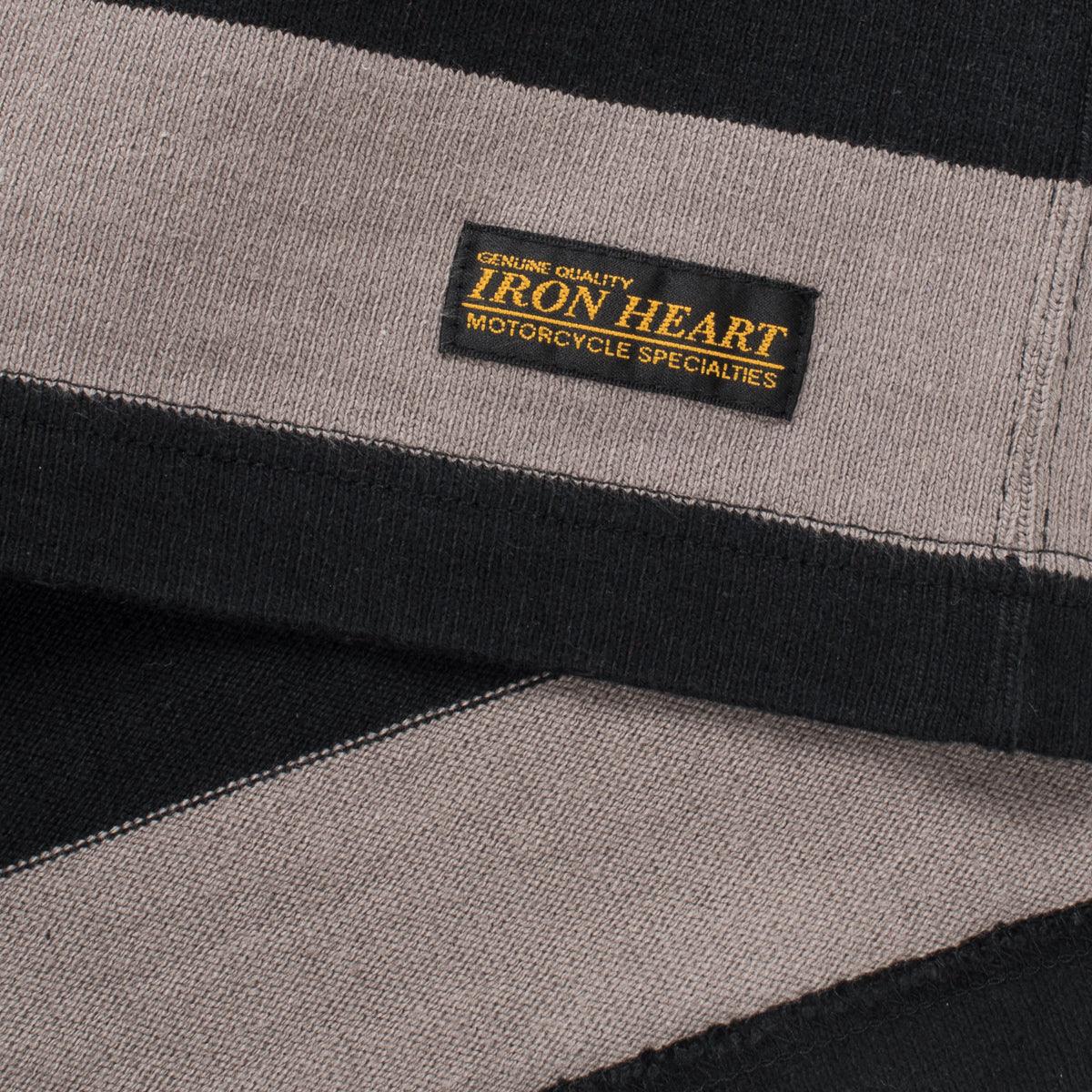 Image showing the IHTB-01-BLK/GRY - 11oz Cotton Knit Long-Sleeved Sweater which is a Sweatshirts described by the following info IHSALE, Iron Heart, Released, Sweatshirts, Tops and sold on the IRON HEART GERMANY online store