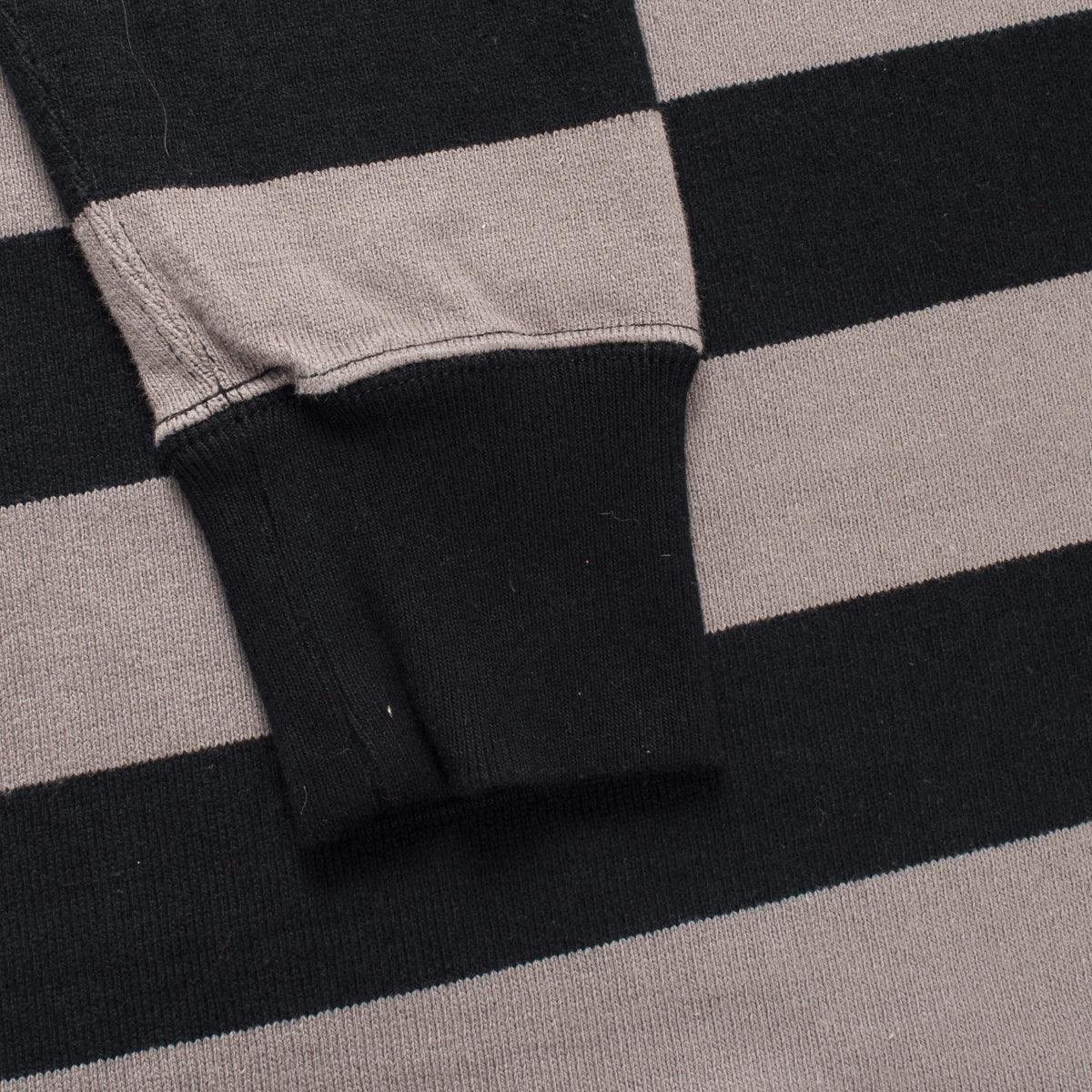 Image showing the IHTB-01-BLK/GRY - 11oz Cotton Knit Long-Sleeved Sweater which is a Sweatshirts described by the following info IHSALE, Iron Heart, Released, Sweatshirts, Tops and sold on the IRON HEART GERMANY online store