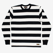 Image showing the IHTB-01-BLK-WHT - 11oz Cotton Knit Long-Sleeved Sweater which is a Sweatshirts described by the following info Iron Heart, Released, Sweatshirts, Tops and sold on the IRON HEART GERMANY online store