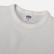 Image showing the IHTL-1301-WHT - Waffle Knit Thermal Longsleeve White which is a T-Shirts described by the following info Back In, IHSALE_M23, Iron Heart, Released, T-Shirts, Tops and sold on the IRON HEART GERMANY online store
