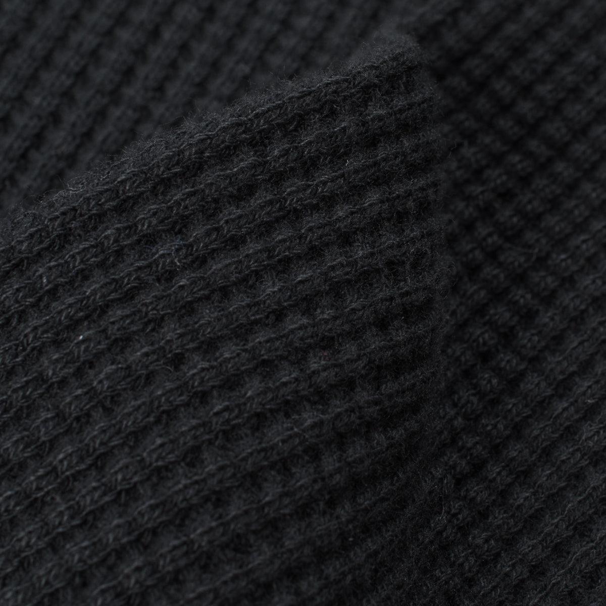 Image showing the IHTL-1301-BLK - Waffle Knit Thermal Longsleeve Black which is a T-Shirts described by the following info Back In, IHSALE_M23, Iron Heart, Released, T-Shirts, Tops and sold on the IRON HEART GERMANY online store