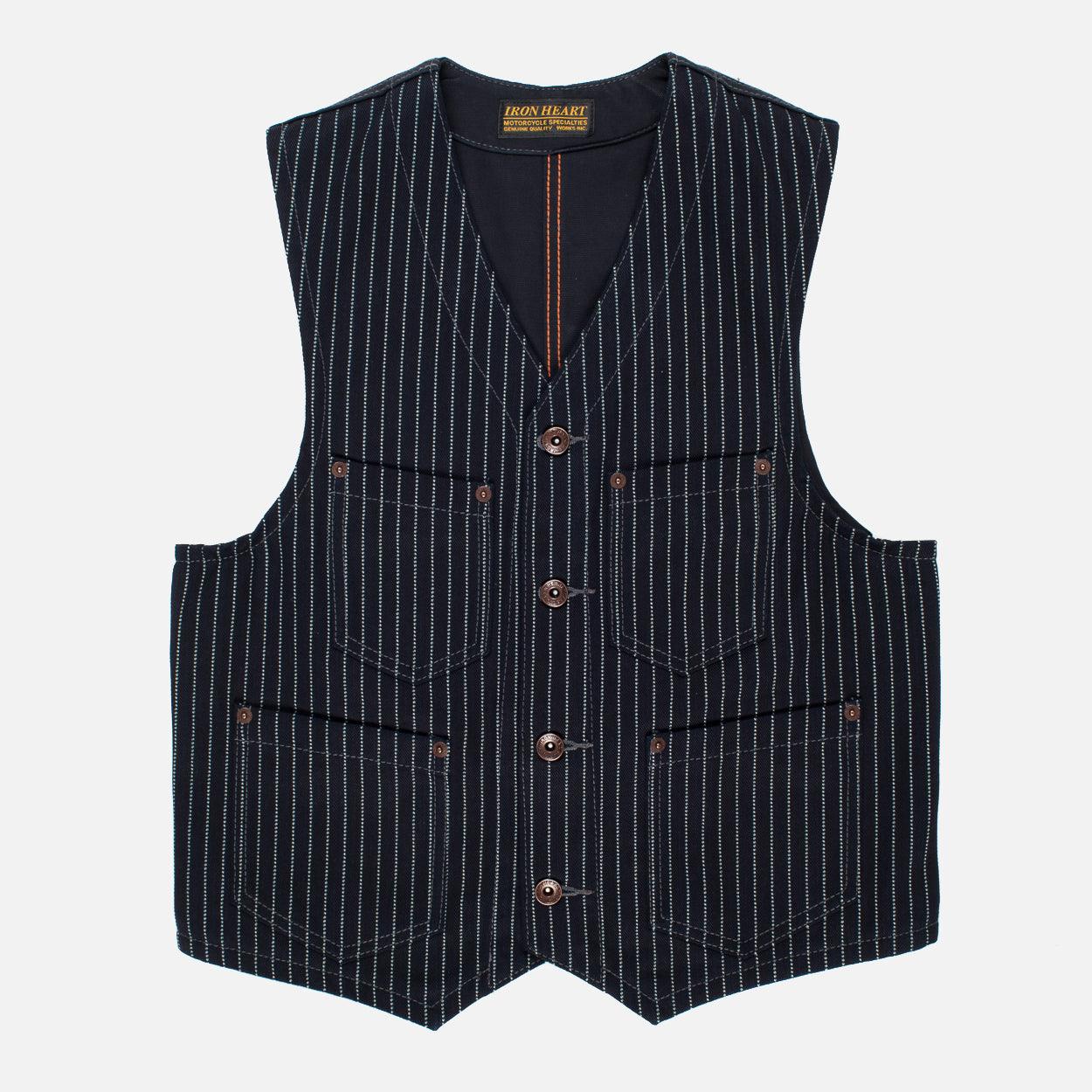 Image showing the IHV-02-IND - 12oz Wabash/Duck Work Vest- Indigo/Navy which is a Vests described by the following info Iron Heart, Released, Tops, Vests and sold on the IRON HEART GERMANY online store