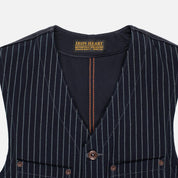 Image showing the IHV-02-IND - 12oz Wabash/Duck Work Vest- Indigo/Navy which is a Vests described by the following info Iron Heart, Released, Tops, Vests and sold on the IRON HEART GERMANY online store