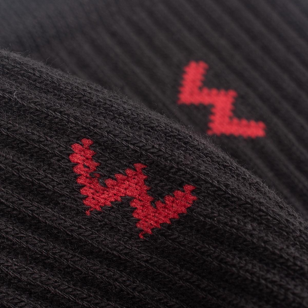Image showing the IHG-030-BLK - Iron Heart Boot Socks - Black which is a Socks described by the following info Footwear, Iron Heart, Released, Socks and sold on the IRON HEART GERMANY online store