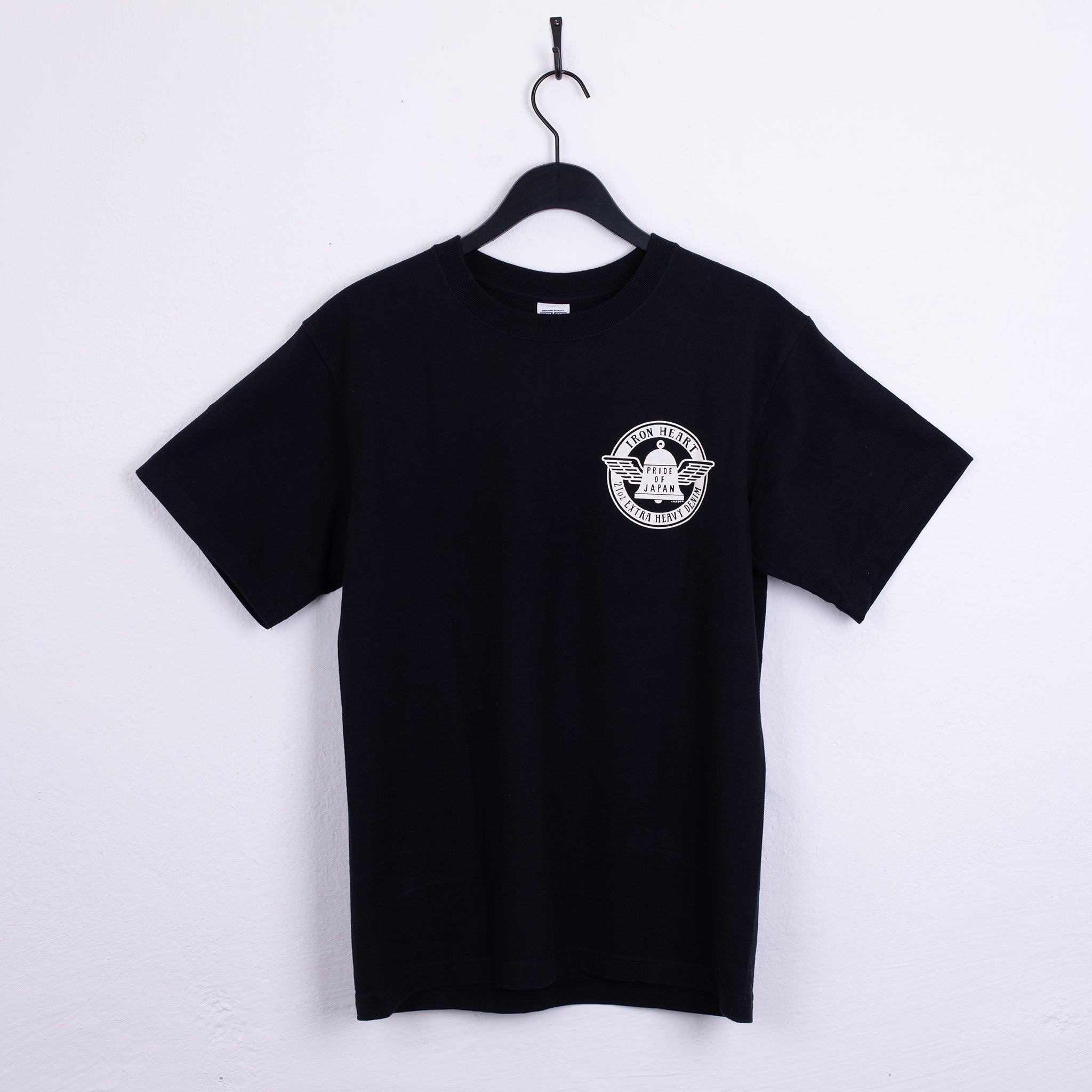 IHT-2101-BLK - Printed 7.5 oz Loopwheel Crew Neck T-Shirt - Black