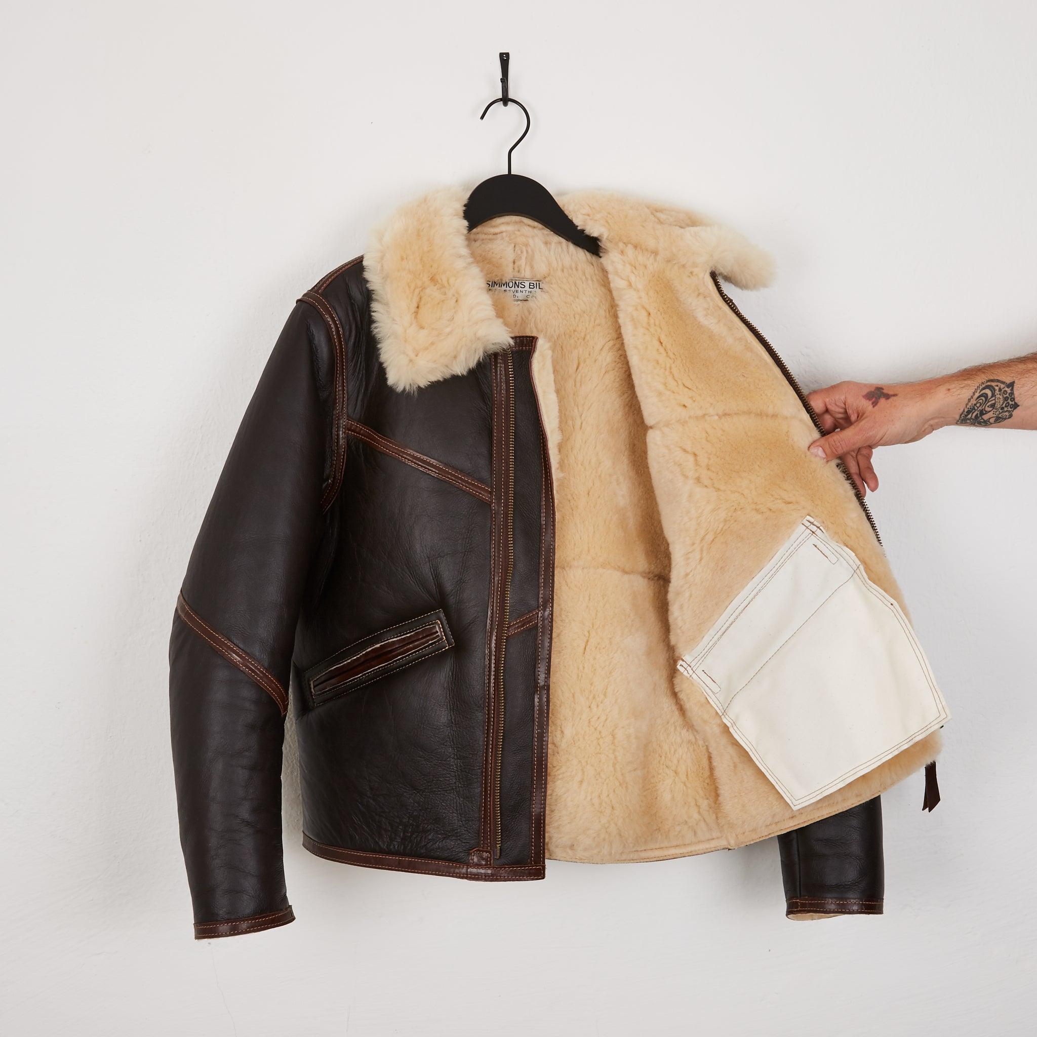 SB-D1-BRN - Simmons Bilt D-1 Sheepskin Jacket Brown