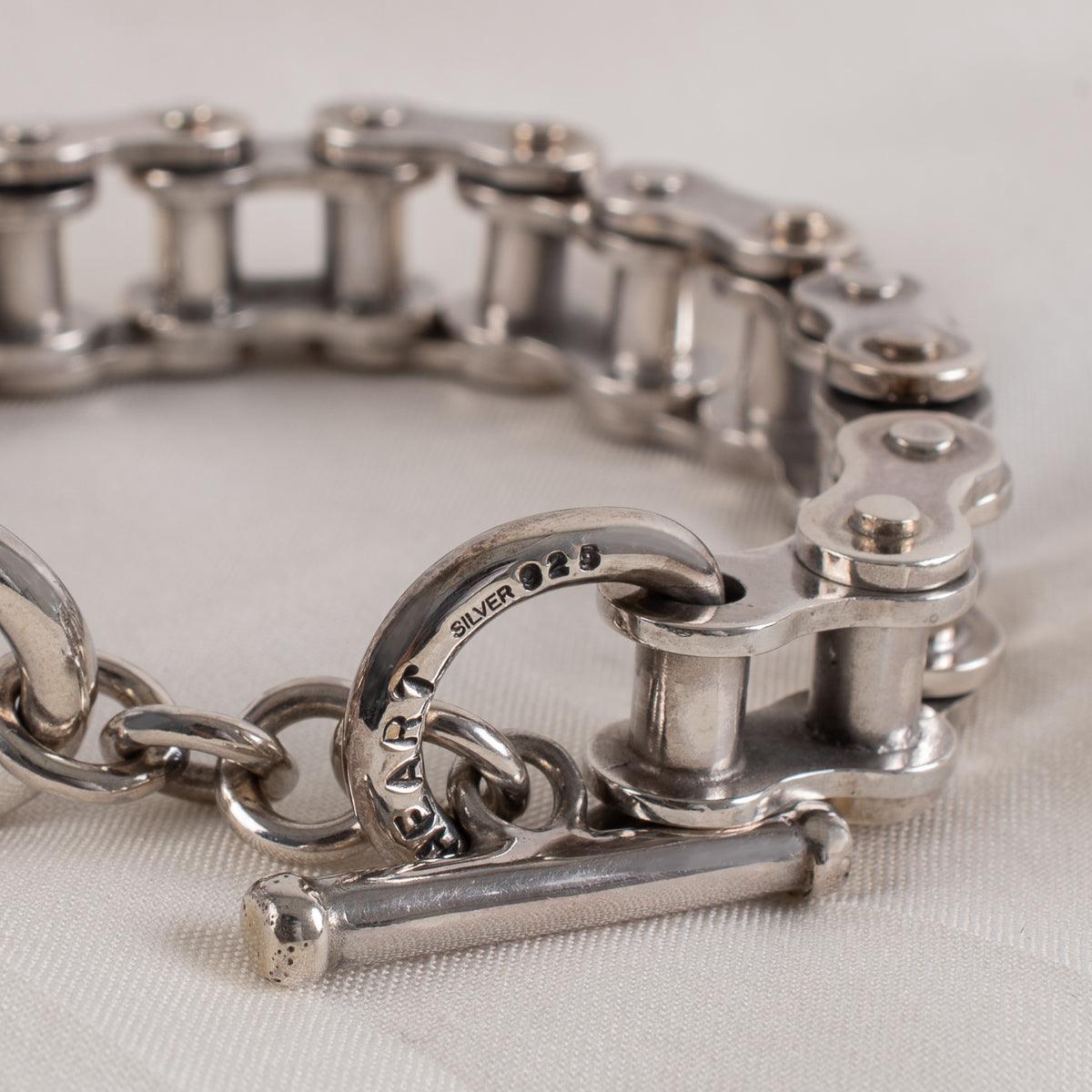 Image showing the IHSI-02 - "Motorcycle Chain" Bracelet Sterling Silver which is a Jewellery described by the following info Accessories, Iron Heart, Jewellery, Released and sold on the IRON HEART GERMANY online store