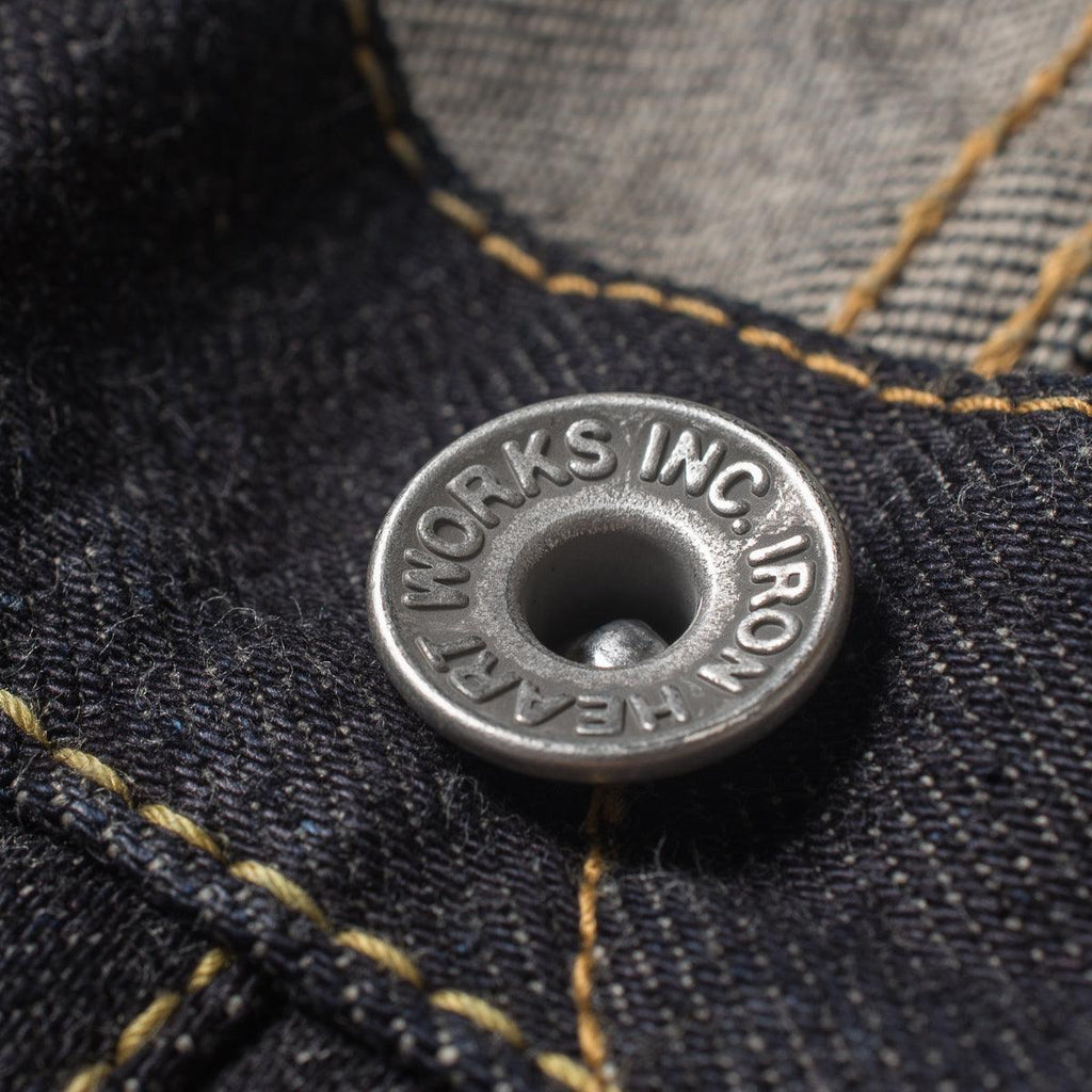 Image showing the IH-555S-142 - 14oz Selvedge Denim Super Slim Cut Jeans - Indigo which is a Jeans described by the following info 555, Bottoms, Iron Heart, Jeans, Released, Slim and sold on the IRON HEART GERMANY online store