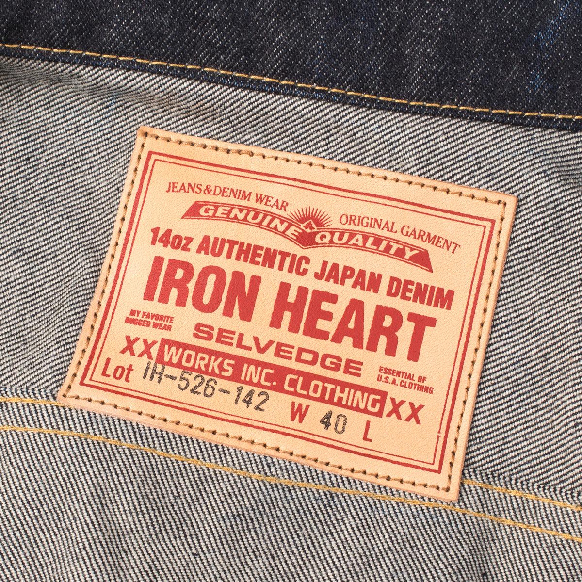 【美品】Iron Heart IH-526-142 W 40未洗セルビッチ Iron Heart Modified Type III Denim Jacket - IH-526J-142 - 14oz Indigo