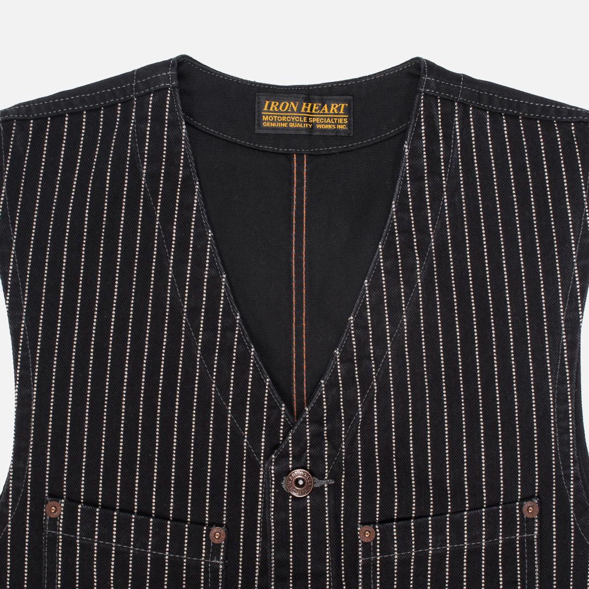 Image showing the IHV-02-BLK - 12oz Wabash/Duck Work Vest - Black/Black which is a Vests described by the following info Iron Heart, Released, Tops, Vests and sold on the IRON HEART GERMANY online store