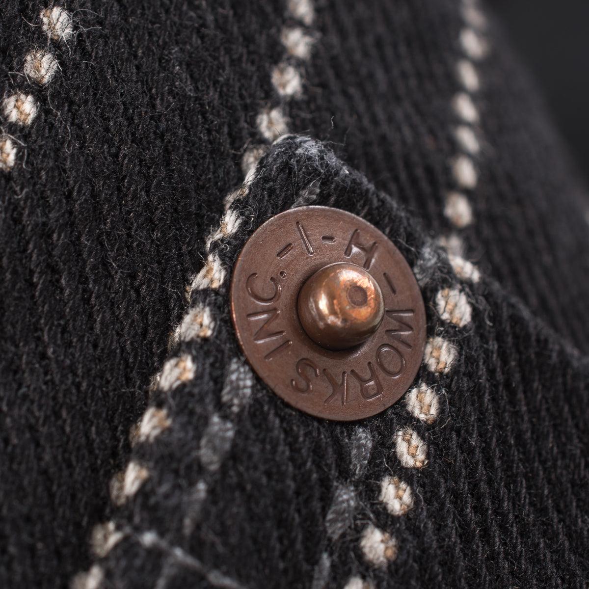 Image showing the IHV-02-BLK - 12oz Wabash/Duck Work Vest - Black/Black which is a Vests described by the following info Iron Heart, Released, Tops, Vests and sold on the IRON HEART GERMANY online store