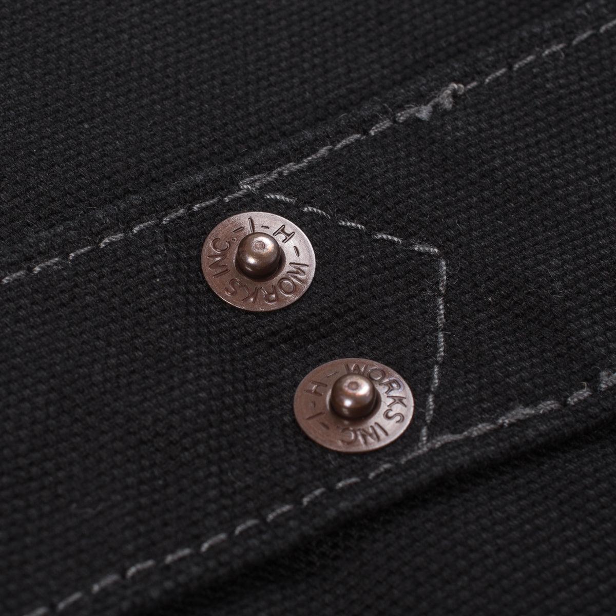 Image showing the IHV-02-BLK - 12oz Wabash/Duck Work Vest - Black/Black which is a Vests described by the following info Iron Heart, Released, Tops, Vests and sold on the IRON HEART GERMANY online store
