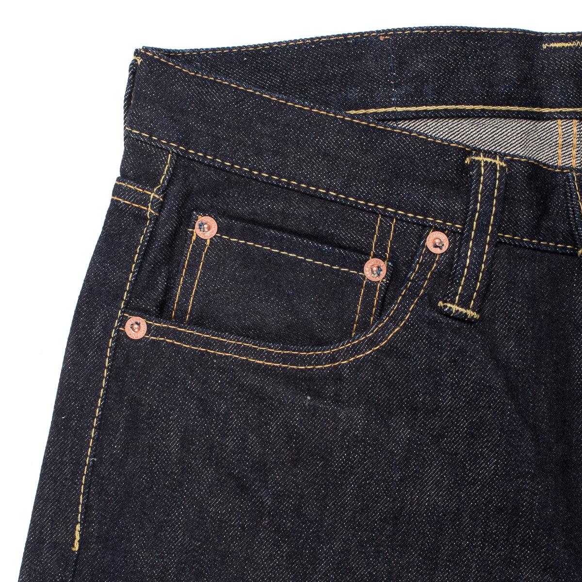 Image showing the IH-634S-142 - 14oz Selvedge Denim Straight Cut Jeans Indigo which is a Jeans described by the following info 634, Bottoms, Iron Heart, Jeans, Released, Straight and sold on the IRON HEART GERMANY online store