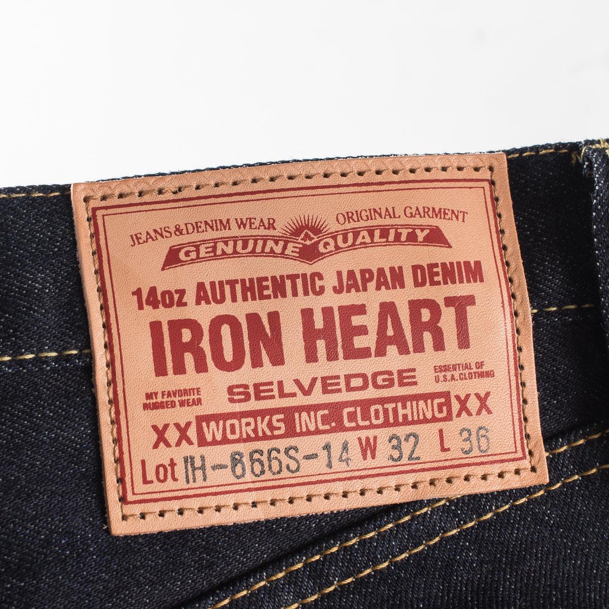 Image showing the IH-666S-142 - 14oz Selvedge Denim Slim Straight Cut Jeans - Indigo which is a Jeans described by the following info 666, Bottoms, Iron Heart, Jeans, Released, Slim, Straight and sold on the IRON HEART GERMANY online store