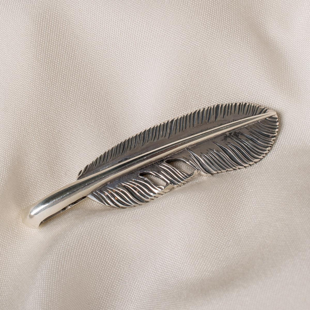 Image showing the IHSI-09 - Feather Pendant Sterling Silver which is a Jewellery described by the following info Accessories, IHSALE_M23, Iron Heart, Jewellery, Released and sold on the IRON HEART GERMANY online store