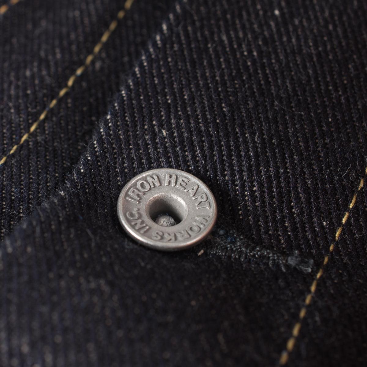 Image showing the IH-526L - 19oz Left-Hand Twill Selvedge Denim Type III Jacket - Indigo washed which is a Jackets described by the following info Bargain, Iron Heart, Jackets, Released, Tops and sold on the IRON HEART GERMANY online store