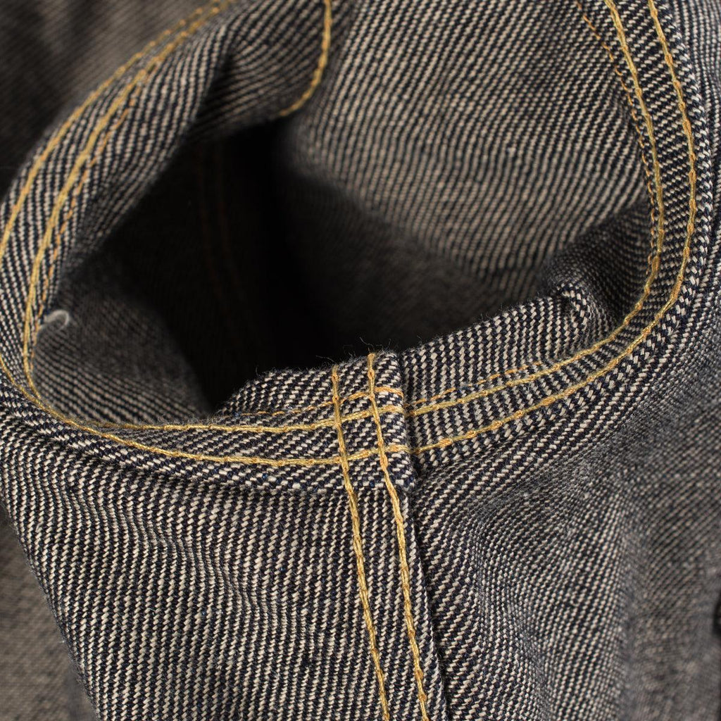 Image showing the IH-526L - 19oz Left-Hand Twill Selvedge Denim Type III Jacket - Indigo washed which is a Jackets described by the following info Bargain, Iron Heart, Jackets, Released, Tops and sold on the IRON HEART GERMANY online store