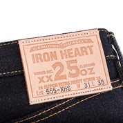 Image showing the IH-555-XHS - 25oz Selvedge Denim Slim Straight Cut Jeans in Indigo which is a Jeans described by the following info 555, Bottoms, Iron Heart, Jeans, Released and sold on the IRON HEART GERMANY online store