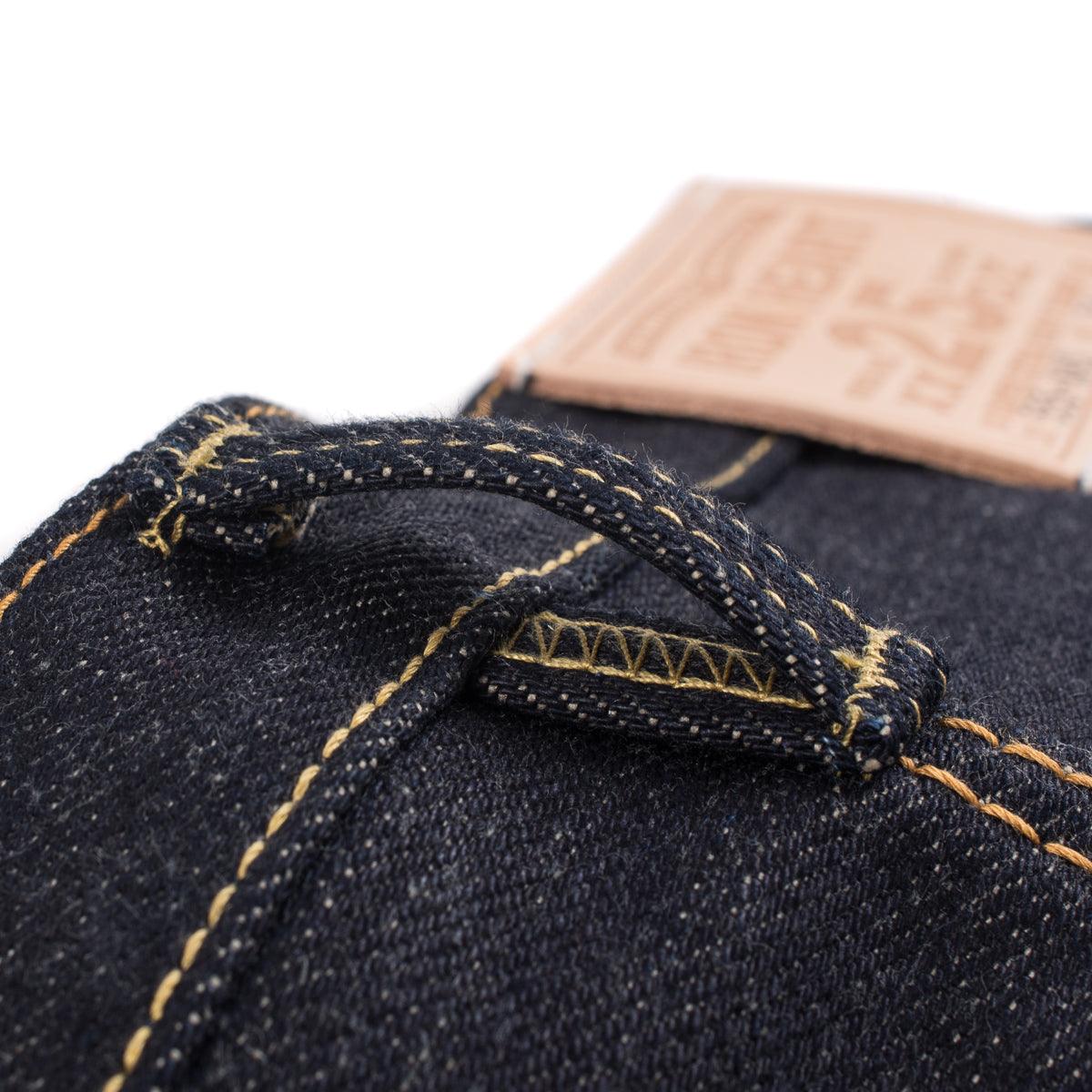 Image showing the IH-555-XHS - 25oz Selvedge Denim Slim Straight Cut Jeans in Indigo which is a Jeans described by the following info 555, Bottoms, Iron Heart, Jeans, Released and sold on the IRON HEART GERMANY online store