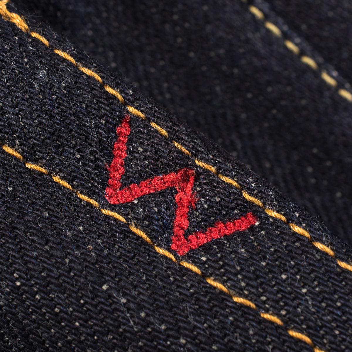 Image showing the IH-555-XHS - 25oz Selvedge Denim Slim Straight Cut Jeans in Indigo which is a Jeans described by the following info 555, Bottoms, Iron Heart, Jeans, Released and sold on the IRON HEART GERMANY online store