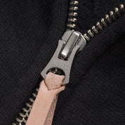 Image showing the IHSW-11-BLK - 14oz Ultra Heavyweight Loopwheel Cotton Zip Up Sweater Black which is a Sweatshirts described by the following info IHSALE, Iron Heart, Released, Sweatshirts, Tops and sold on the IRON HEART GERMANY online store