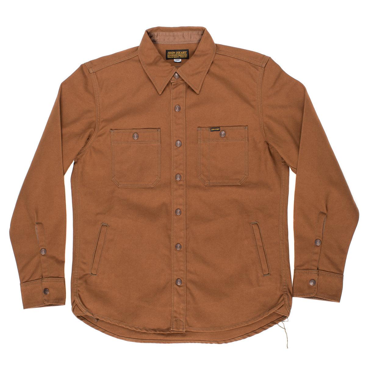 Image showing the IHSH-189-BRN - 17oz Duck Work Shirt Style CPO Brown which is a Shirts described by the following info Iron Heart, Released, Shirts, Tops and sold on the IRON HEART GERMANY online store