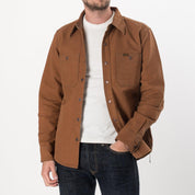 Image showing the IHSH-189-BRN - 17oz Duck Work Shirt Style CPO Brown which is a Shirts described by the following info Iron Heart, Released, Shirts, Tops and sold on the IRON HEART GERMANY online store